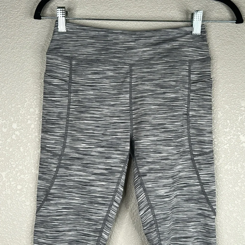 Zella Gray & White Space Dye Yoga Activewear Athletic Leggings Size XL‎